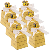 30pcs/Lot Baby Shower Favor Cartoon Honey Bee Paper Candy Box Adorable Kids Birthday Party Decor Newborn Baby Gifts Decor