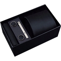 2023 Fashion 7.5-8 cm Wide Tie Sets Black blue red Men's Neck Tie Hankerchiefs Cufflinks clip Box wedding gift silk handmade