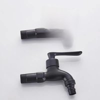 Black Single Cold Tap Wall Mounted Washing Machine Single Tap Bibcock Faucet Garden Tap Mop Pool Tap