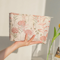 Pink Bouquet Women's Makeup Bag Portable Lipstick Air Cushion Cosmetics And Other Storage Bags High-quality Travel Toiletry Bag