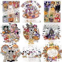 Halloween Mickey Iron on Decals Heat Transfer Stickers Thermal Patches for Clothes Ironing Prints
