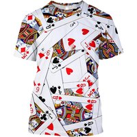3D Printed Men's Poker Card Graphs T-shirt Casino Streetwear Poker Playing Tshirt Fashion Oversize Short Sleeve Men Clothes