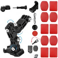 Motorcycle Helmet Chin Mount Kit for GoPro Hero 8 9 10 11 12 13 DJI OSMO Action 3 4 5 Camera with Adhesive Pads and J Hook Mount