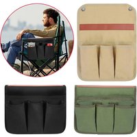 Camping Chair Armrest Storage Bag Canvas Folding Chair Organizer Side Pocket Pouch Bag For Outdoor Camping Picnic Fishing Bag