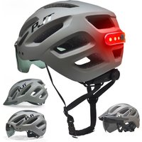 AliExpress PJT Adult Bike Helmet With Rechargeable LED Rear Light Dual Mode Goggle Cycling Helmet MTB Lightweight Breathable Bicycle Helmet