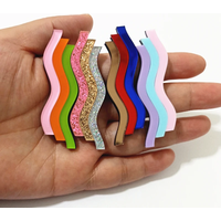 KUGUYS Multicolour Curved Stud Earrings For Women Girls Mirror Glitter Acrylic Splice Plate Trendy Jewelry Fashion Accessories
