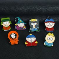 Cartoon Park TV Cartman Figure Badges Lapel Pins for Backpacks Metal Enamel Cute Badge Clothes Jewelry Clothing Accessories