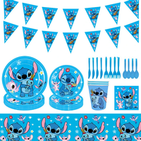 Stitch Birthday Party Decoration Tableware Cup Plate Napkin Tablecloth Balloons Kids Baby Shower DIY Party Decor Supplies