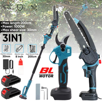 Bürstenlose 8-Zoll-Teleskopstange Elektrische Kettensäge 1000W Hochastschere Gartenwerkzeug für Makita 18V Akku