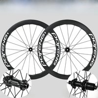 AliExpress WIND BREAK POFENG 700C 50mm Carbon Wheelset Disc Brake Road Bicycle Tubeless Clincher Wheels for shimano 8-12 Speed