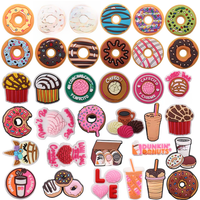1-35PCS PVC Shoe Charms Food Cookie Cake Coffee Donuts Buckle Clog Fit Wristband Shoes Decoration Ornaments Accessories Kid Gift