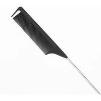 1PCs 220x28x4mm Black Fine-tooth Metal Pin Anti-static Hair Style Rat Tail Comb Hairdressers Hair Styling Tool For Beauty New