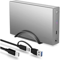 RSHTECH Upgraded Hard Drive Enclosure Aluminum USB C to SATA External Hard Drive Dock Case for 3.5" HDD & SSD up to 22TB UASP