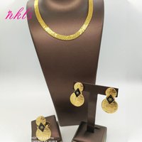 Jewelry Sets For Women Gold Color Chain Luxury Design Earrings Ring Ethiopian The Latest Hot Sale African Nigeria Jewelry Party