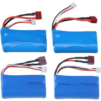 7.4V 1500/3000/3500/ 4500 mAh T Plug 18650 2S li-ion Battery for Wltoys 12423 10428 12429 12401 12402A 144001 RC Car Spare Parts