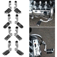 1 Pair 32mm 1-1/4" Motorcycle Foot Pegs Long Angled Highway Pedals Footrest For Harley Touring Road Electra Street Glide