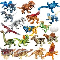 Jurassic World Dinosaurs Velociraptor Triceratops Indominus T-Rex Model Assemble Educational Building Blocks Toys For Kids Gifts