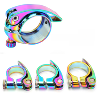 AliExpress Meische OUO Colorful Saddle Clamp Bicycle Seat Post Clamp 28.6/31.8/34.9mm Seatpost Tube Clamp Rainbow Mtb Bike Piece