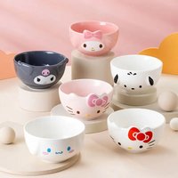 5 inches Hello Kitty Ceramic Bowl Sanrio Kuromi Cinnamoroll New Cartoon Anime Super Cute High-Pretty Household Bowl Wholesale