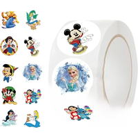 500/2000pcs/Roll Disney Mix Cartoon Princess Stickers Roll Kawaii Sealing Labels Sticker Anime Vinyl Decoration Decals