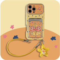 Cute yellow star shaped fashionable phone case compatible with iPhone 17 Pro Max and 14/15/16 Pro Max protective cases with lany