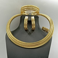 Yulaili 4PCS Fishbone Braided Gold Plated African Jewelry Sets for Women Wedding Luxury Naija Jewelry Set Dubai Bridal Jewelry