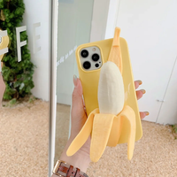 3D Stress Reliever Peeled Plush toy banana Case For Samsung Galaxy S23 FE A24 A04 A04E A14 4G A54 5G S23 S22 Ultra S23+ Cover