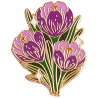 Crocus Enamel Pin Plant Flower enamel pin Winter flower Spring Purple