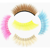 Colored Silk Mink Eyelashes Rainbow Red Blue Purple Brown Color Lashe 3D Wispy Fluffy Natural Eyelashes Wholesale Makeup Reusabl