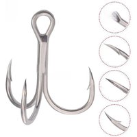 AS 100pcs Treble Hooks 4X Strong Fishing Jig Hook Brabed Sharp Triple Sea Fishing Hooks Assist Hooks Lure Treble Jig Lure Hooks