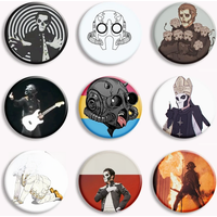 Rock Band Cartoon Ghost Button Pin Retro Music Band Fanart Brooch Badge Bag Decor Jewelry Fans Collect Friends Party Gift 58mm