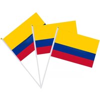 Flagnshow 100% Polyester 10 Pcs 20*30cm Colombia Hand Waving Flags