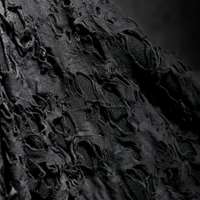 Black Smile Tattered Elastic Knitted Fabric/creative Texture Reconstruction Handmade DIY Fashion Designer Fabric