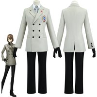 Goro Akechi Cosplay Detective Uniform Set Double-Breasted Suit Jacket Black Pants Tie Gloves Roleplay Costume Halloween Outfit