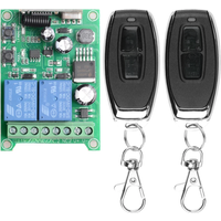 DC 12V 24V 36V 48V Wireless Remote Control Switch 2 CH 433Mhz Transmitter with Receiver Use for Electric Doors, Cars, Lights