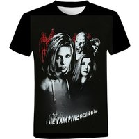 TShirts Movies Buffy The Vampire 3D Print Summer Tees Crew Neck Short Sleeve Casual TShirt Oversize Men Women Kids Tops Clothes