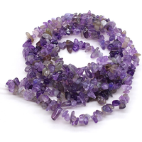 AliExpress NONE 40CM Natural Amethysts Beads Irregural Freeform Chip Gravel Stone Beads For Jewelry Making DIY Necklace Bracelet 3x5-4x6mm