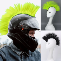 AliExpress NONE Helmet Mohawk Synthetic Wig Adhesive Mohawk for Motorcycle Bicycle Ski Snowboard Helmet Hair Patches Skinhead Costumes Wig