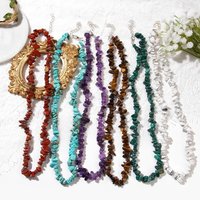 AliExpress GolbalJew 5-8MM Irregular Chip Stone Gravel Necklace Fashion Malachite Turquoises Tiger Eye Crystal Chain Choker Halloween Christmas Gift