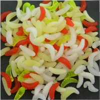Promotion 50pcs 100pcs 2cm 0.2G Maggot Grub Soft Fishing Lure Hooks Smell Woems Glow Shrimps Fish Lures Soft BaitGelatinous Bait