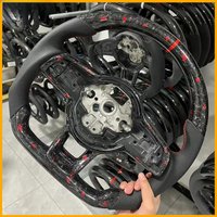 Forged red foil carbon fiber leather sports steering wheel with frame for VW Golf 7 MK7 GTI Passat B8 Tiguan MK2 Polo Jetta
