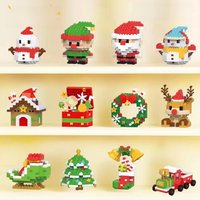 Christmas Gifts Building Block Series Santa Claus Reindeer Puzzle Assembling Bricks Xmas Party Table Decoration Children's Toys