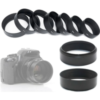 Mid Focus Screwed Lens Hood Universal Black Metal Protective Shield Sunshade for Canon/Nikon 40.5/43/46/49/52/55/58/62/67/72mm