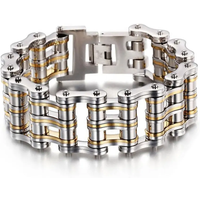 AliExpress GD-KSN Punk Mens Bracelets,Heavy Biker Bicycle Motorcycle Chain Link Bracelets for Men&Women,Stainless Steel Jewelry