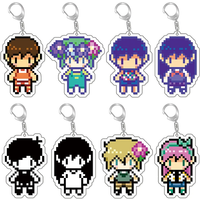 Cartoon Game Omori Keychain Pixel Figure Fun Creative Basil Kel Sunny Pendant Key Ring Chain Car Bag Accessories Jewelry Gift