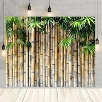 Bamboo forest polyester background banner, reusable indoor and outdoor wall decoration, suitable for garden and courtyard style