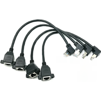 Gigabit Ethernet Elbow 90° Network Cable RJ45 Male to Female Screw Hole Extension Cable for Broadband Computer Router CAT6 30cm