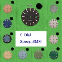 S Dial 31.8mm NH35 Automatic Dial Green Luminous Fit NH35/NH36 Movement Watch Modification Accessories
