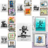 Clear Silicone Stamps Robots New Friends Time Together Theme for DIY Scrapbooking Decoration Paper Card Crafting Project 2024