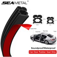 SEAMETAL Car Door Rubber Seal Strip Double-Layer Weather Strip Auto Door/Hood/Trunk Styling Protector Anti Scratch Sealing Strip